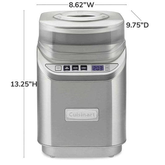 Cuisinart Electric Ice Cream Maker Machine ICE-70 stainless steel with digital timer and mixing paddle