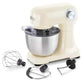 Dash Tilt Head 3.5qt cream stand mixer with 12 speeds, three attachments, stainless steel bowl, and splash guard