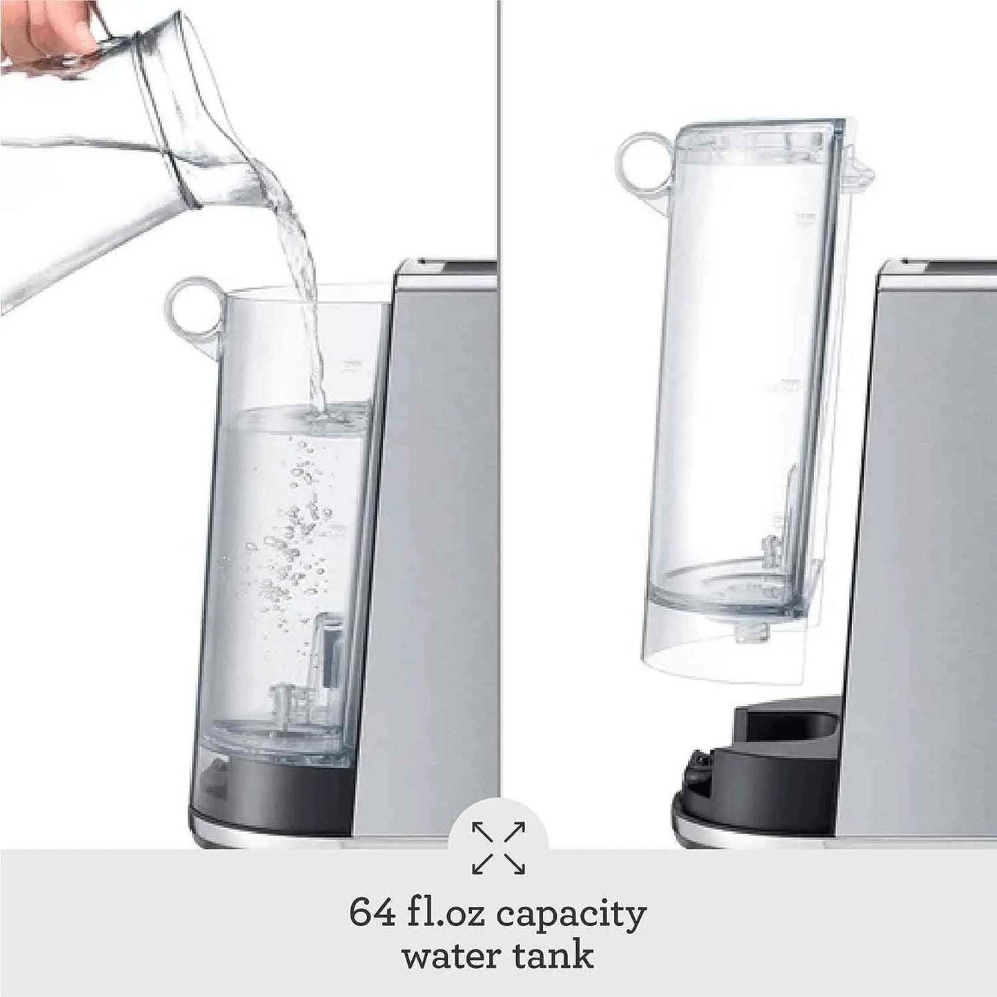 Breville Bambino Plus espresso machine in brushed stainless steel with programmable control and Thermojet heating system