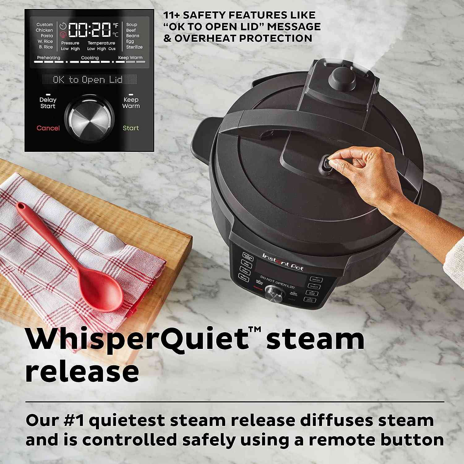 Instant Pot RIO Wide Plus 7.5-Qt pressure cooker with wide base and 9-in-1 cooking functions
