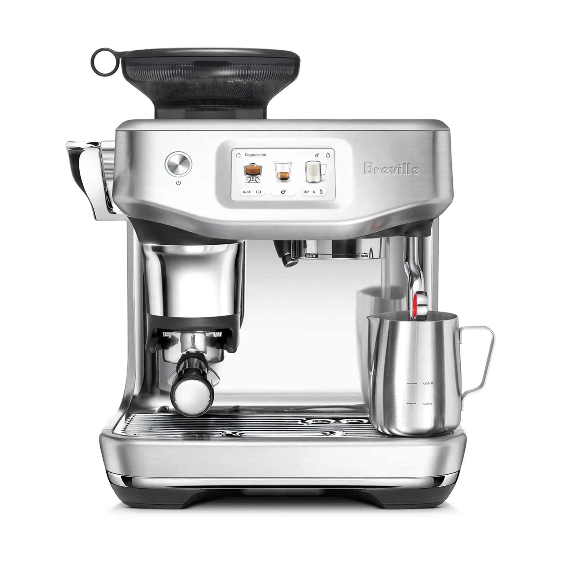Breville Barista Touch Impress espresso machine with grinder and touchscreen for advanced barista guidance