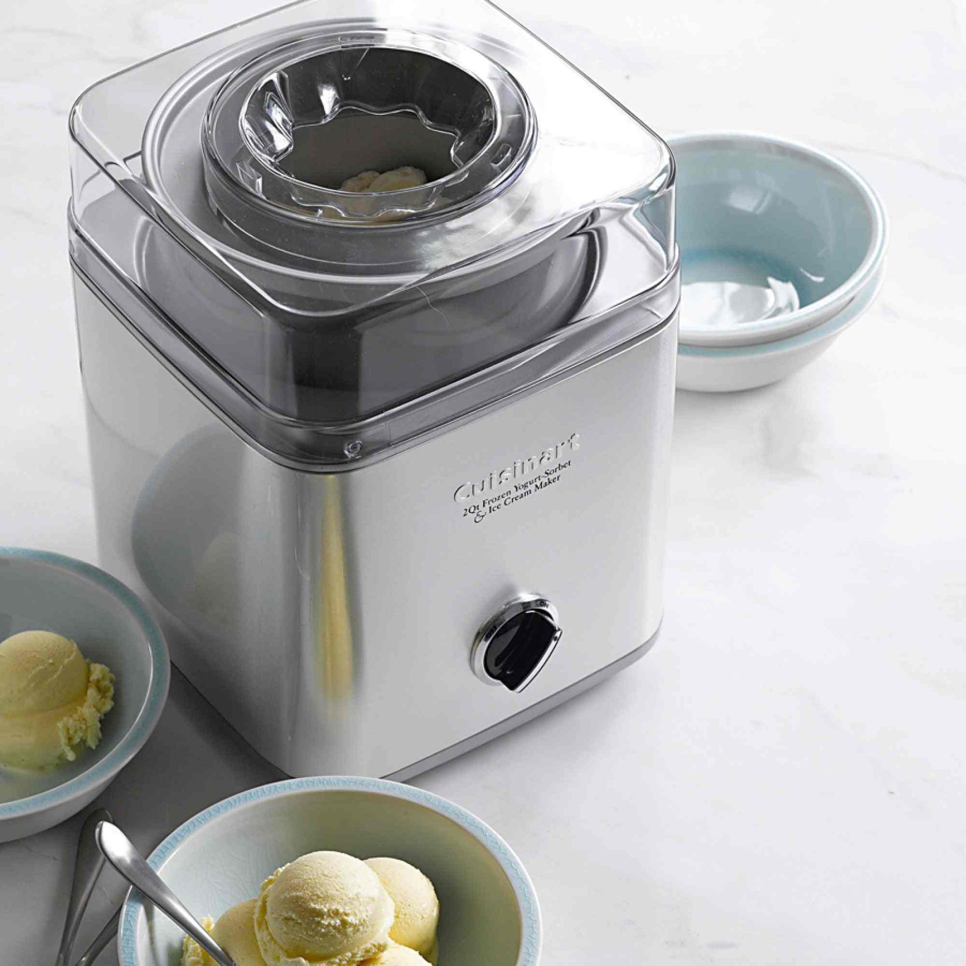 Cuisinart Stainless-Steel Ice Cream Maker with 2-Qt Double-Insulated Freezer Bowl and automatic motor