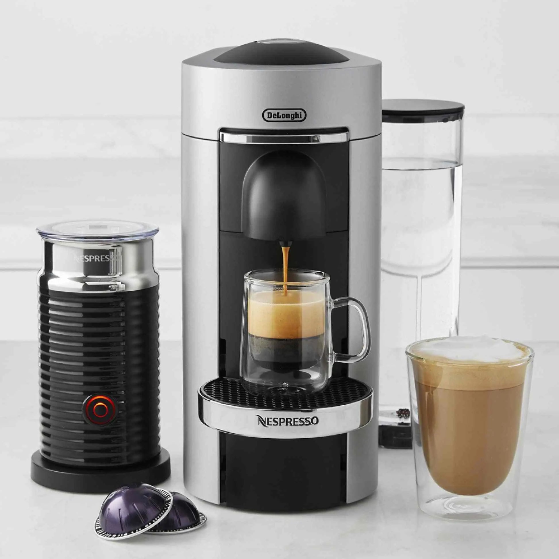 Nespresso VertuoPlus Deluxe Coffee Maker with Aeroccino milk frother and large swivel water tank