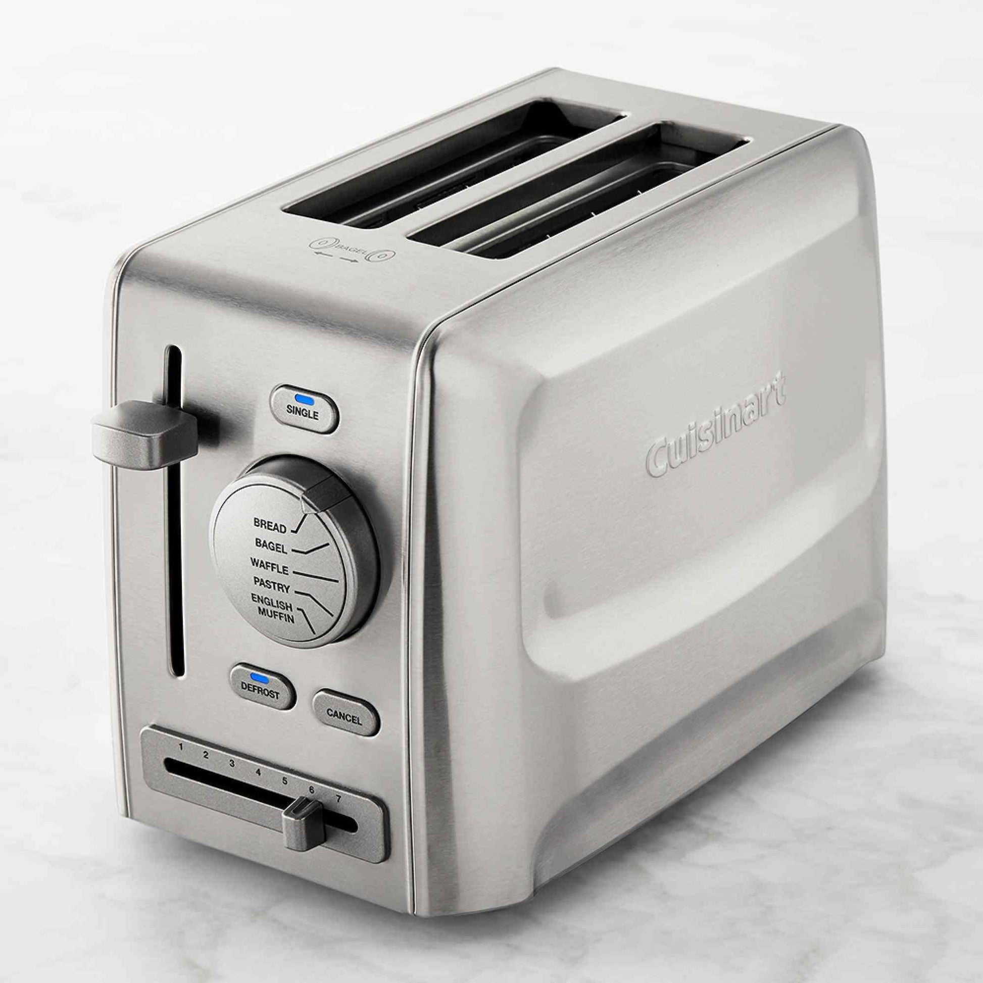 Cuisinart CPT-620 stainless steel 2-slice toaster with multiple functions and custom shade control