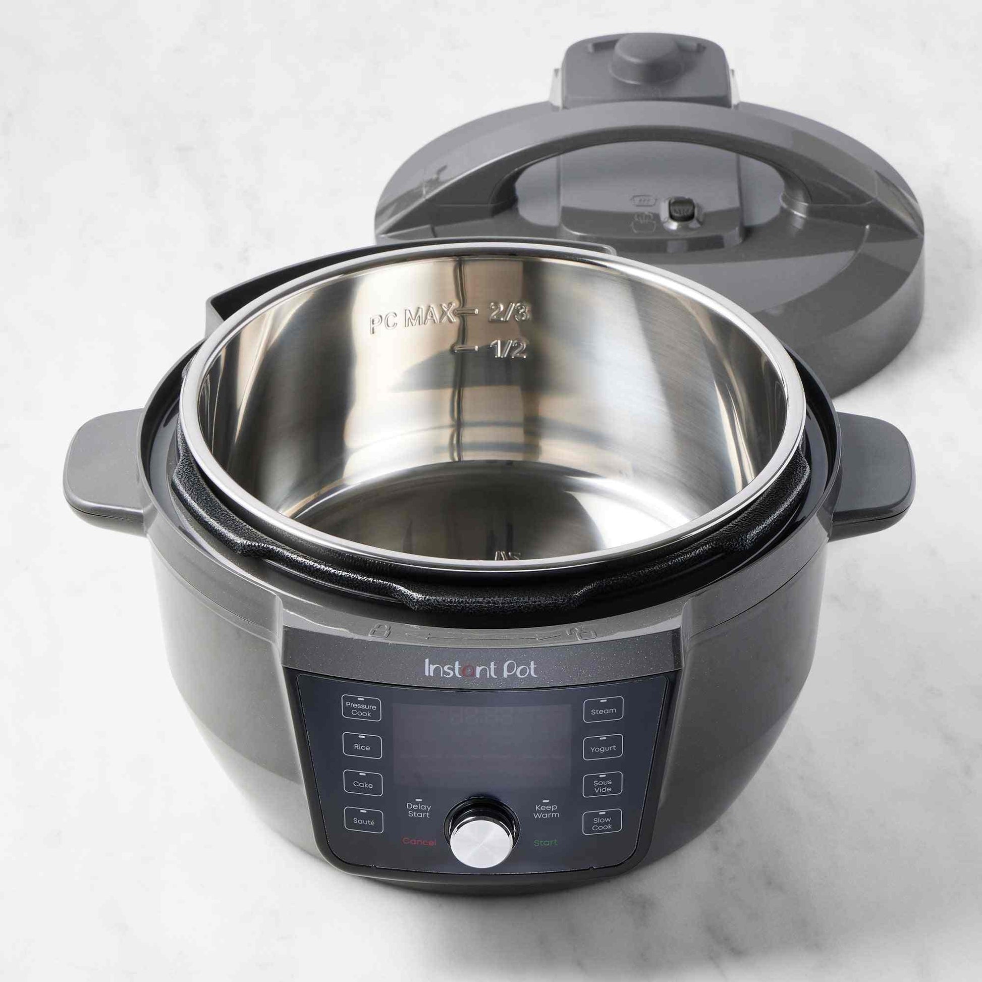 Instant Pot RIO Wide Plus 7.5-Qt pressure cooker with wide base, 9-in-1 functions, and smart cooking programs
