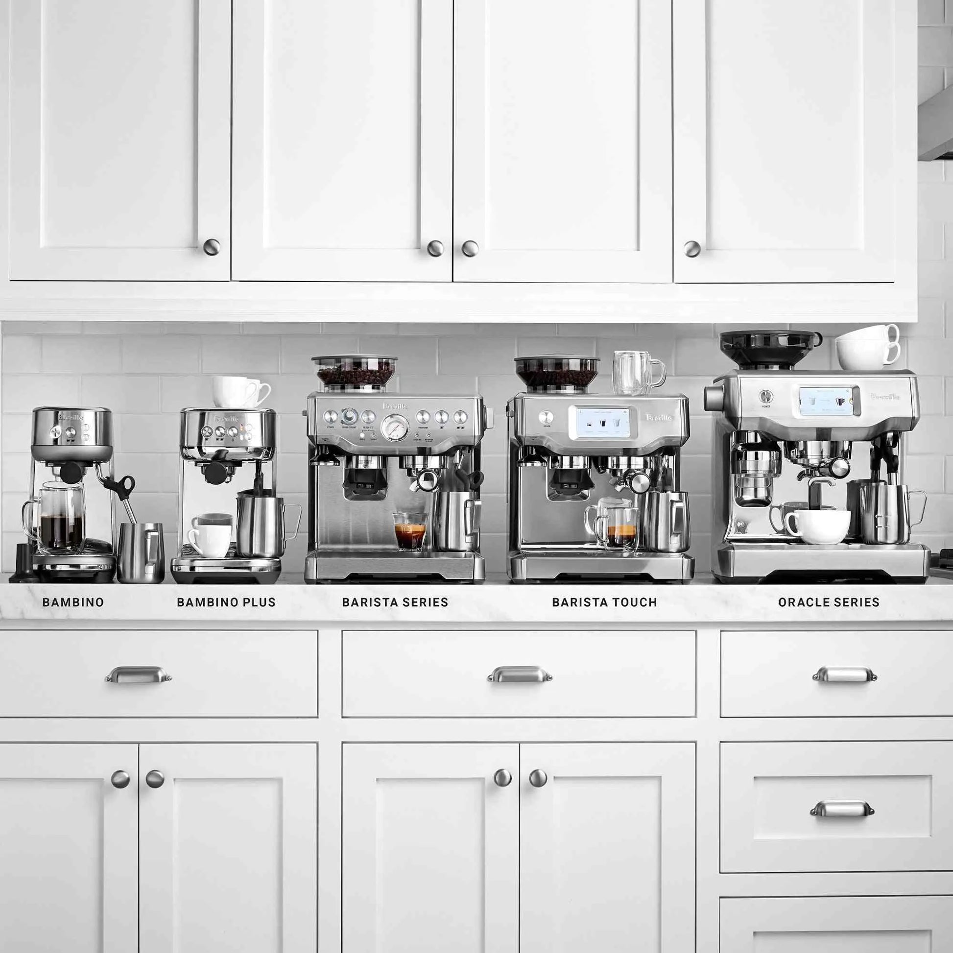 Breville Barista Express espresso machine in stainless steel with integrated grinder and steam wand