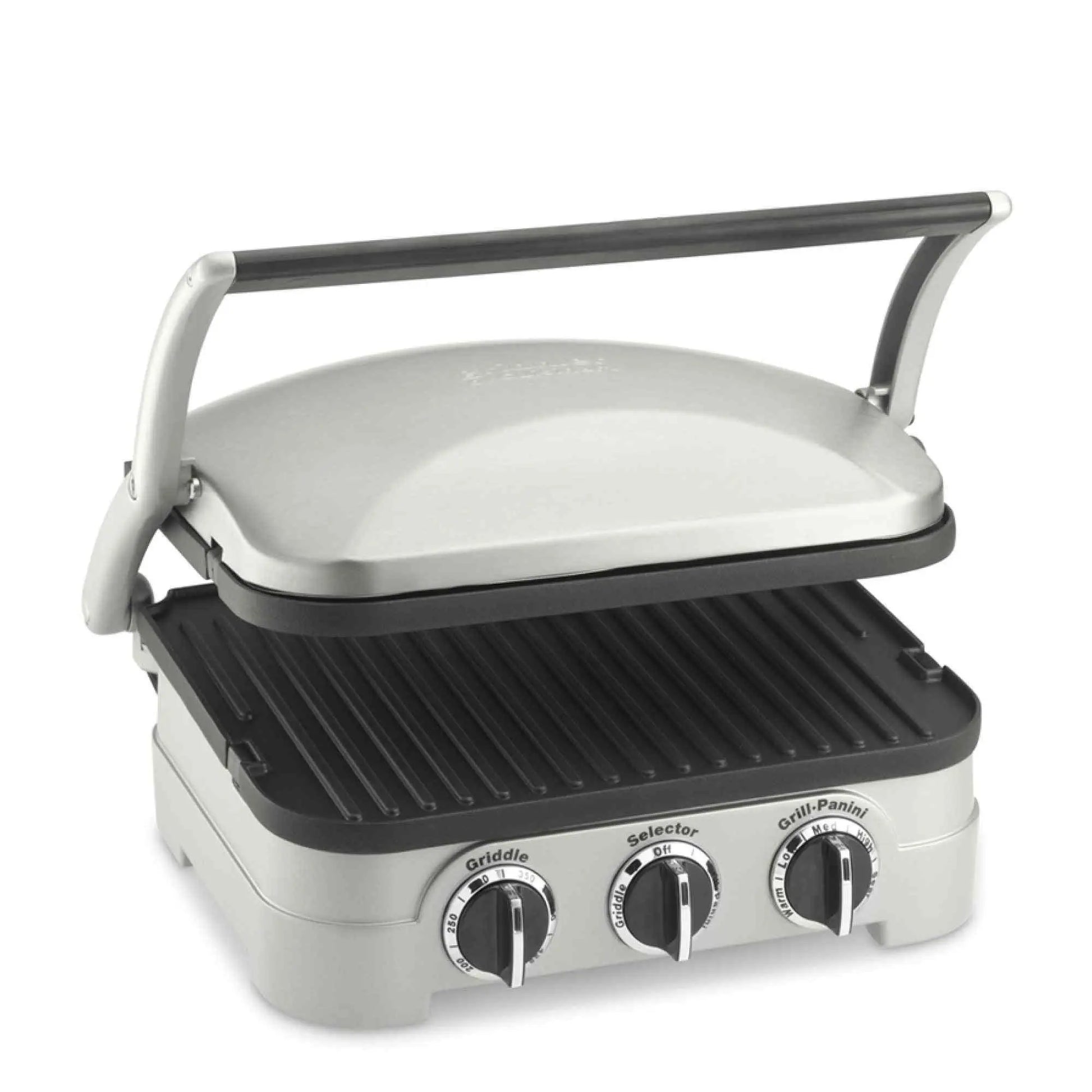 Cuisinart Panini Press stainless steel 5-in-1 griddler with removable nonstick plates and adjustable temperature controls