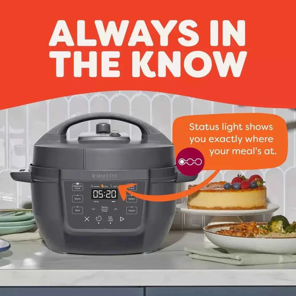 Instant Pot 4qt Rio Mini electric pressure cooker with 7 cooking functions and compact design