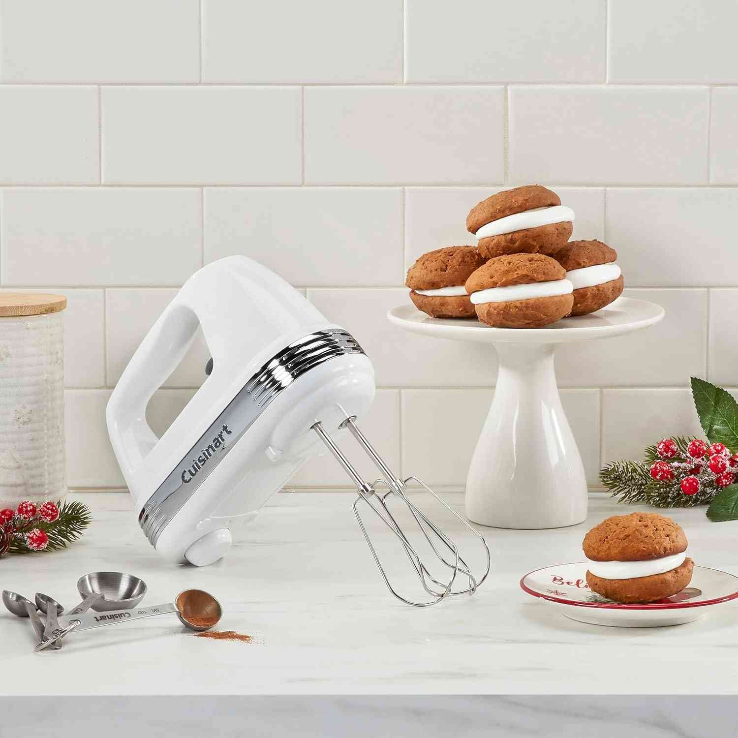 Cuisinart HM-90BCS Power Advantage Plus 9-speed handheld mixer in brushed chrome with storage case and multiple attachments
