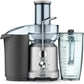 Breville Juice Fountain Cold Juicer silver model with 70-oz capacity and Cold Spin Technology for nutrient-rich juice extraction