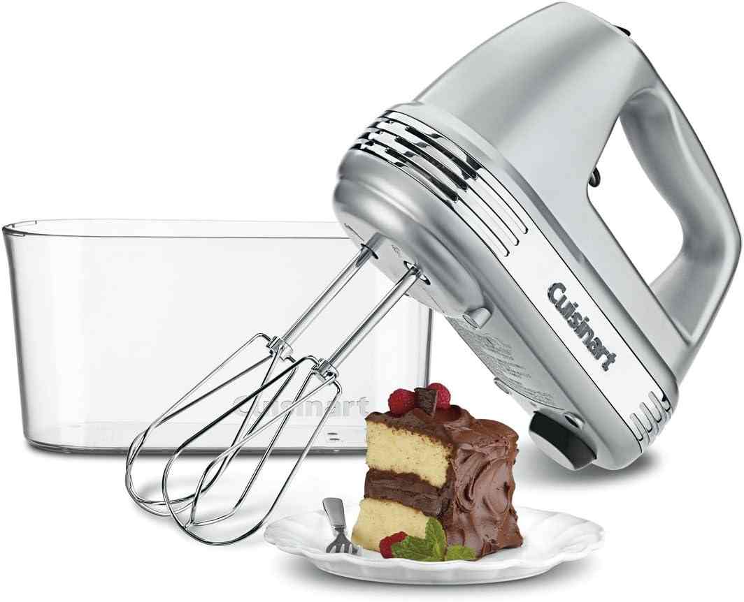 Cuisinart HM-90BCS Power Advantage Plus 9-speed handheld mixer in brushed chrome with storage case and multiple attachments