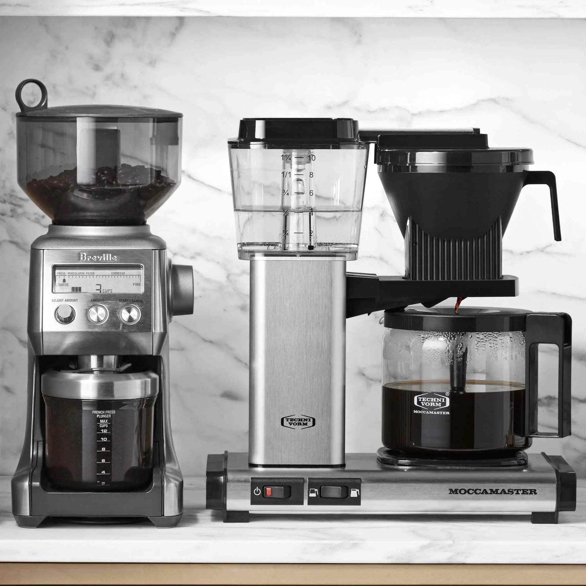 Breville Smart Grinder Pro stainless steel coffee bean grinder with LCD screen and 60 grind settings