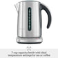 Breville Variable-Temperature Tea & Coffee Kettle with 7.5 cup capacity and 5 temperature settings for tea and coffee brewing