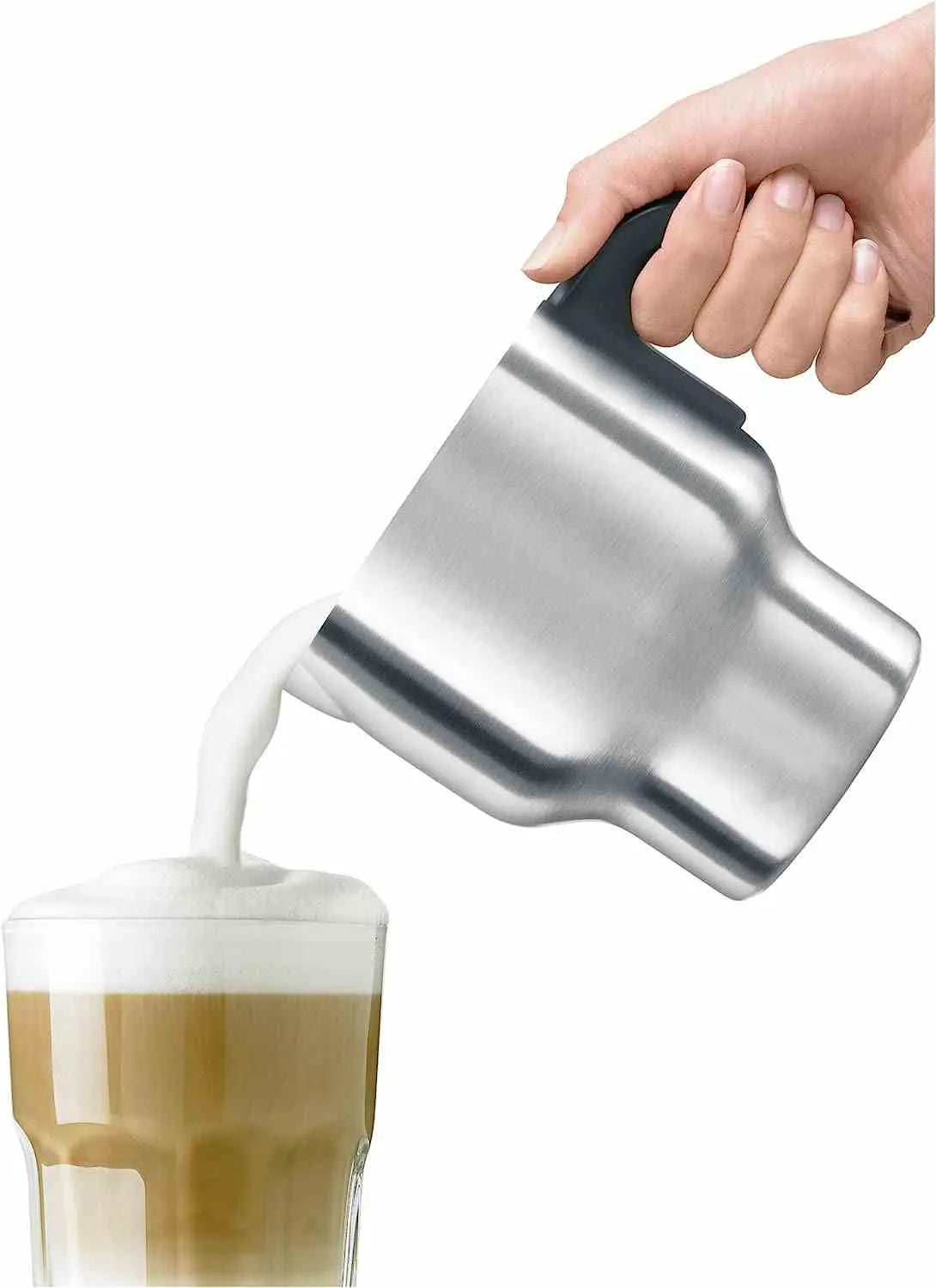 Breville BMF600XL Milk Cafe Milk Electric Frother with stainless steel body and temperature dial