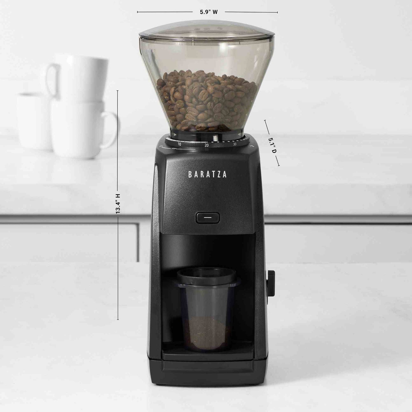 Baratza Encore ESP electric burr coffee grinder with 40 grind settings and dosing cup adapter