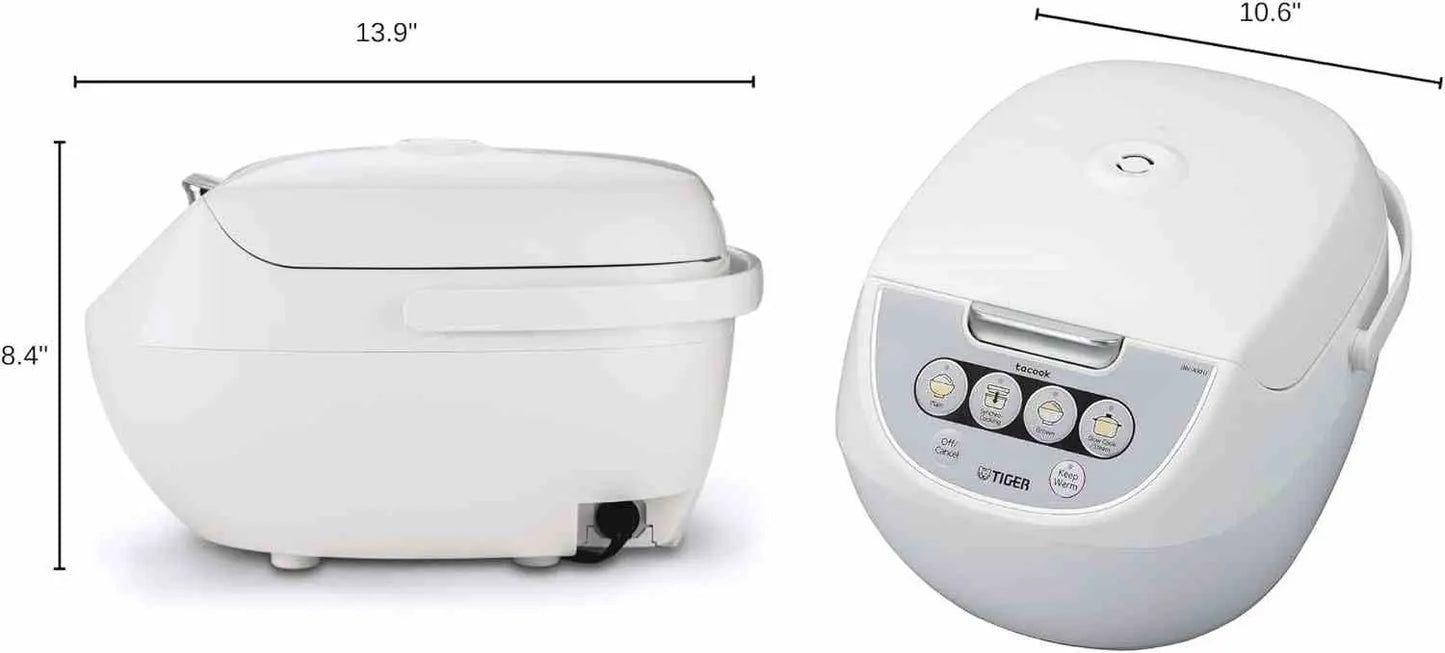 TIGER JBV-A10U 5.5-cup rice cooker with syncro-cooking function and food steamer basket