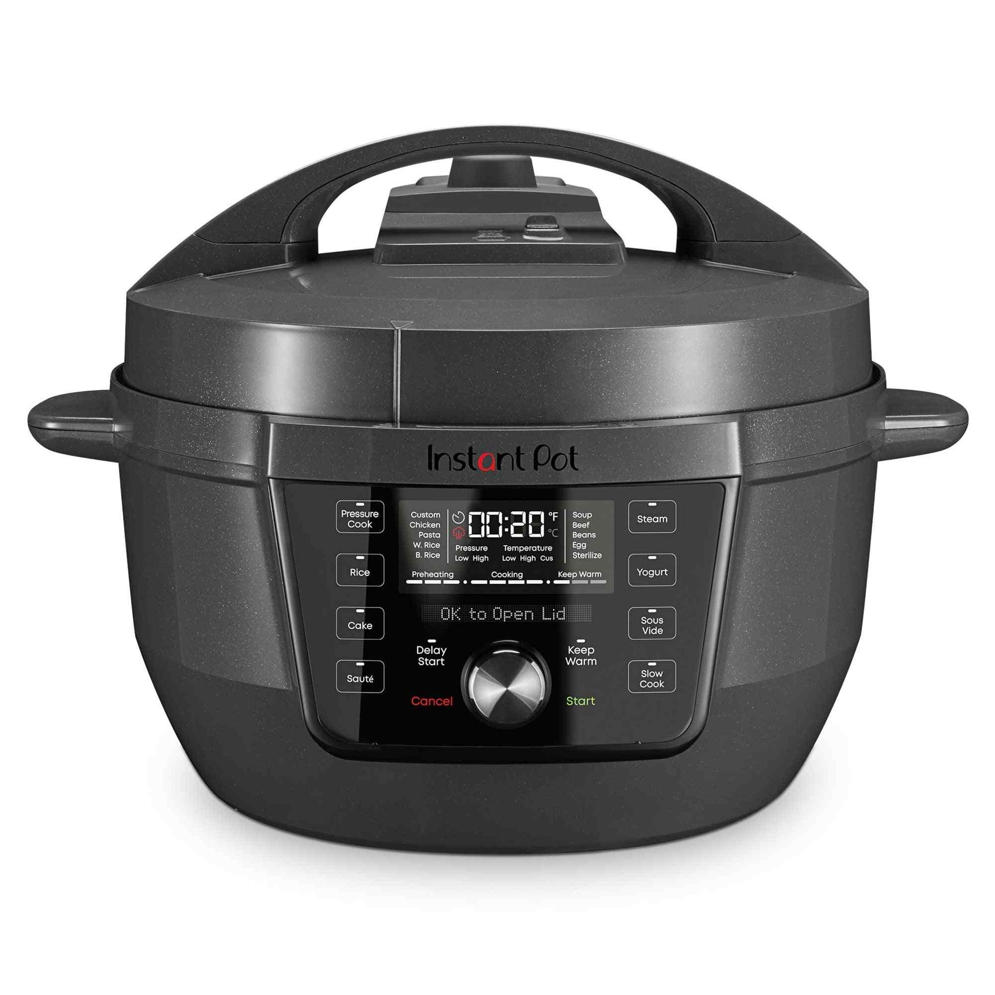 Instant Pot RIO Wide Plus 7.5 Qt pressure cooker with wide base and multiple cooking functions
