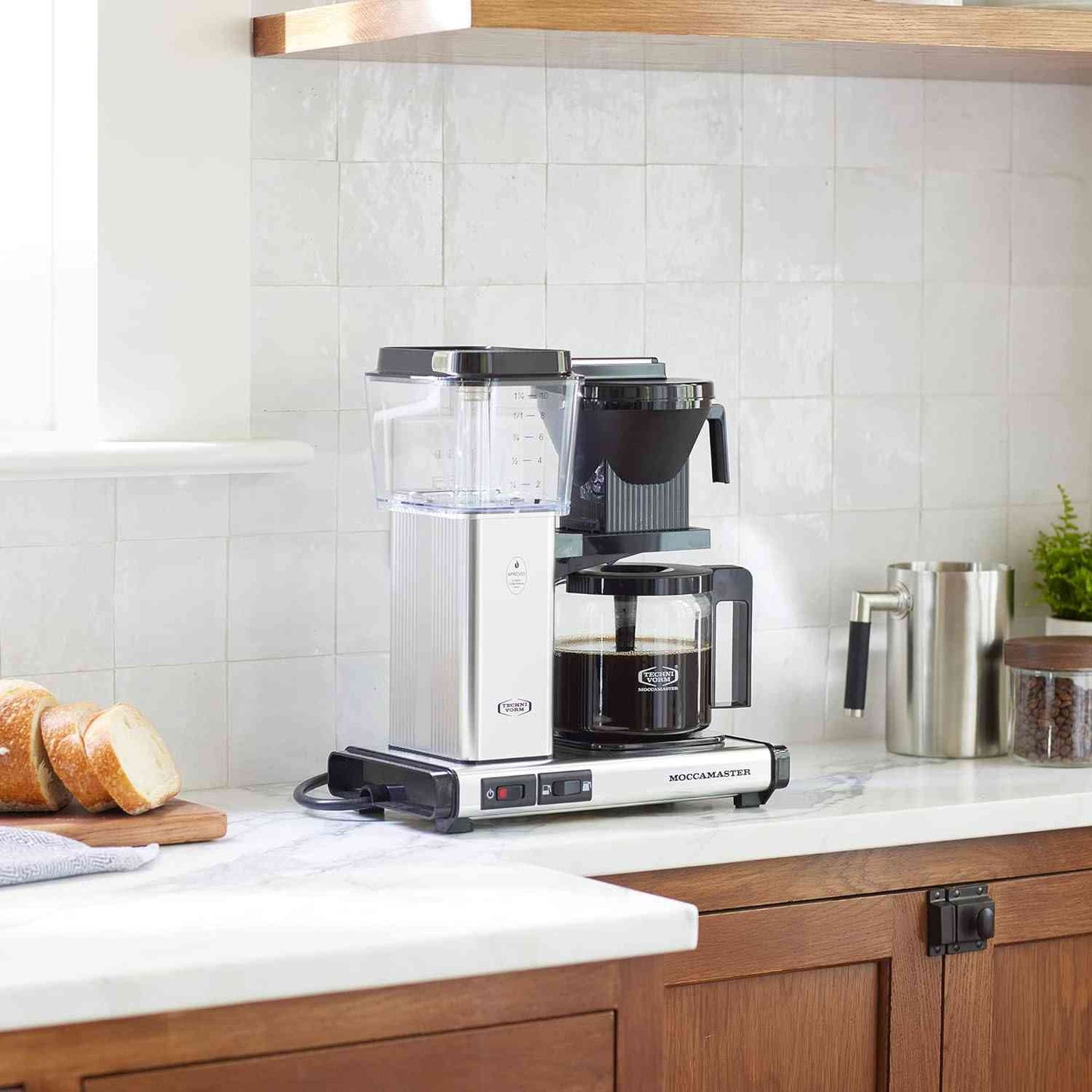 Technivorm Moccamaster KBGV coffee maker with 10-cup carafe and brew-volume selector switch