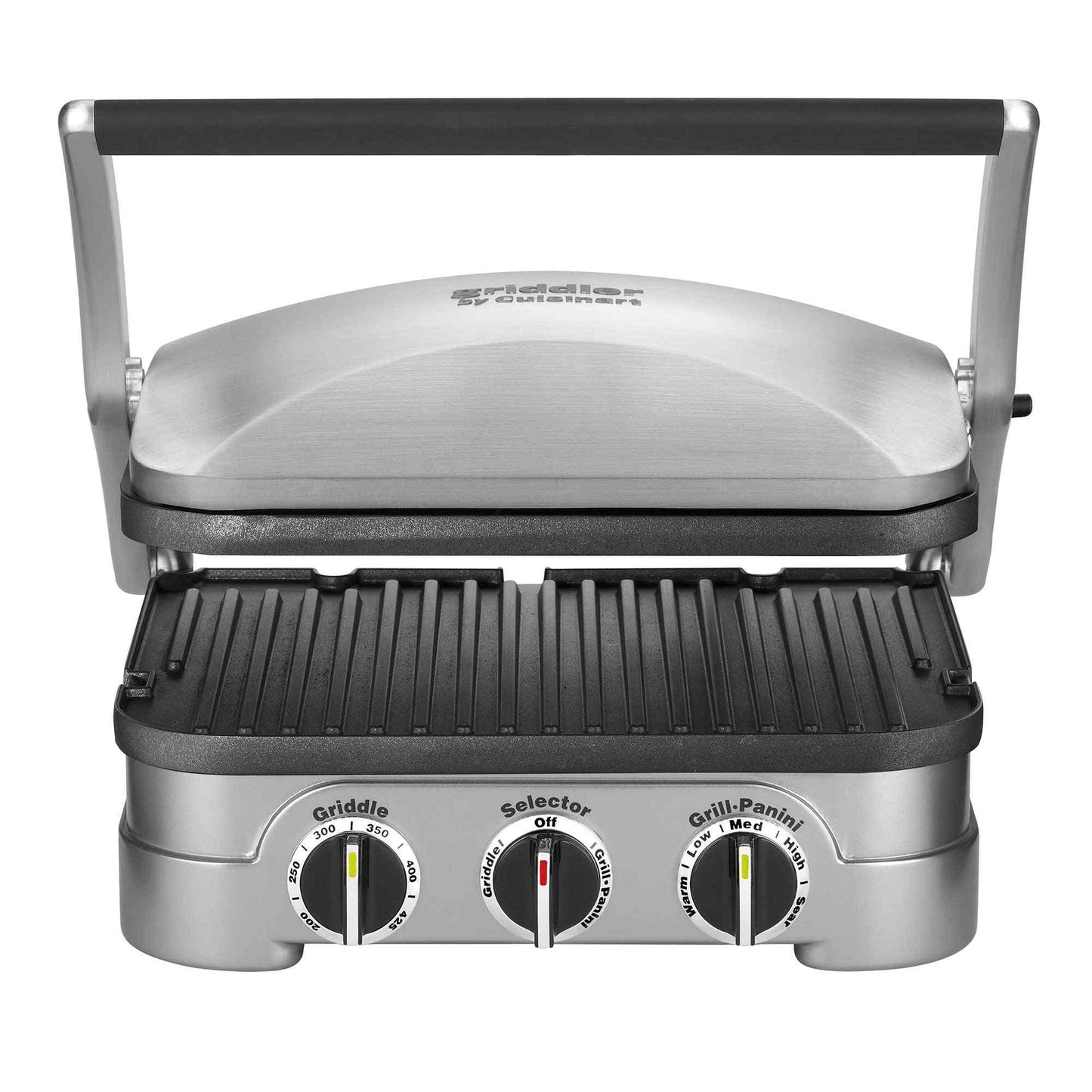 Cuisinart Panini Press stainless steel 5-in-1 griddler with removable nonstick plates and adjustable temperature controls