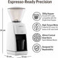 Baratza Encore ESP electric burr coffee grinder with 40 grind settings and portafilter dosing cup