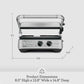 Breville BGR700BSS electric countertop grill with one-touch presets and reversible ceramic plates