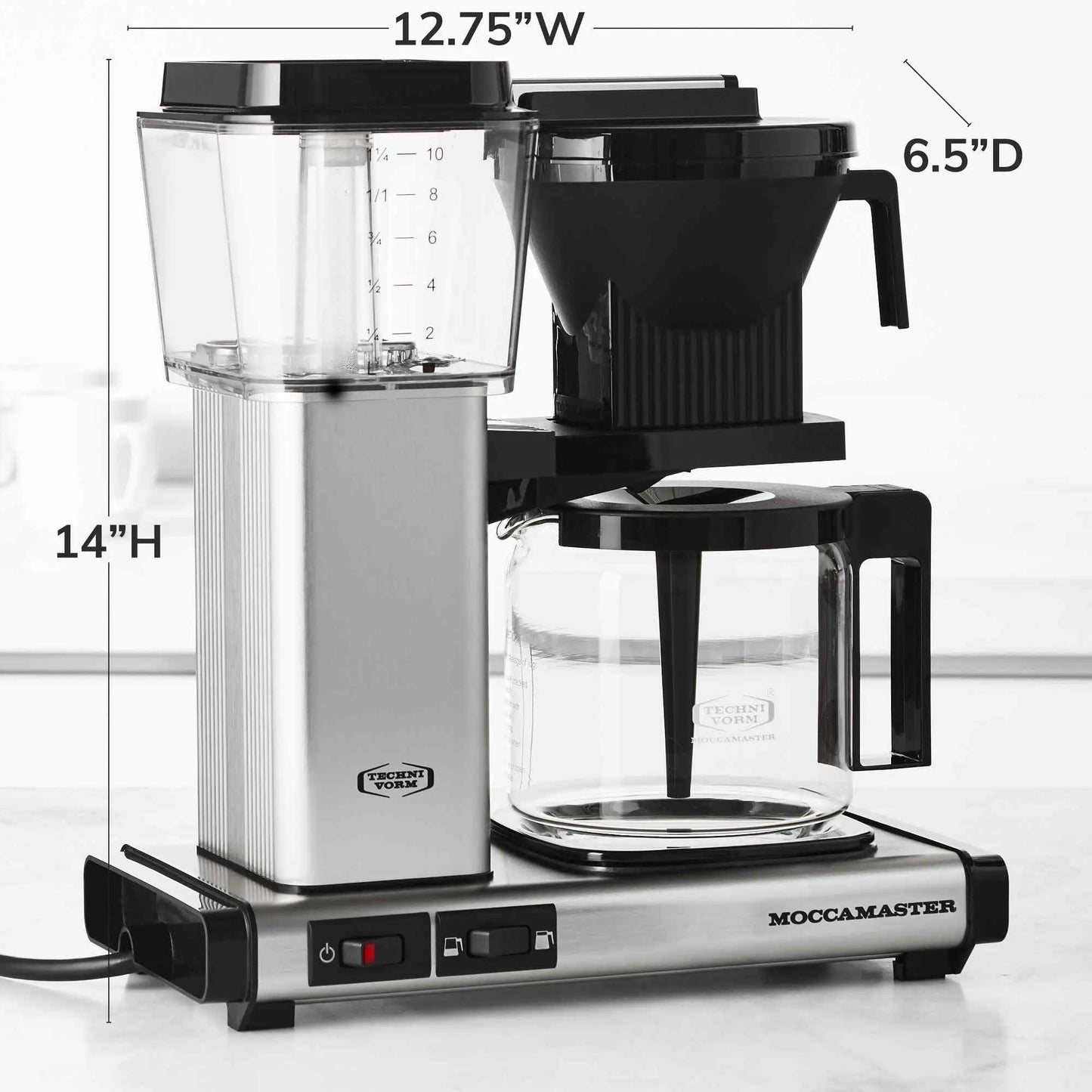 Technivorm Moccamaster KBGV Select 10-cup coffee maker with brew-volume selector and glass carafe
